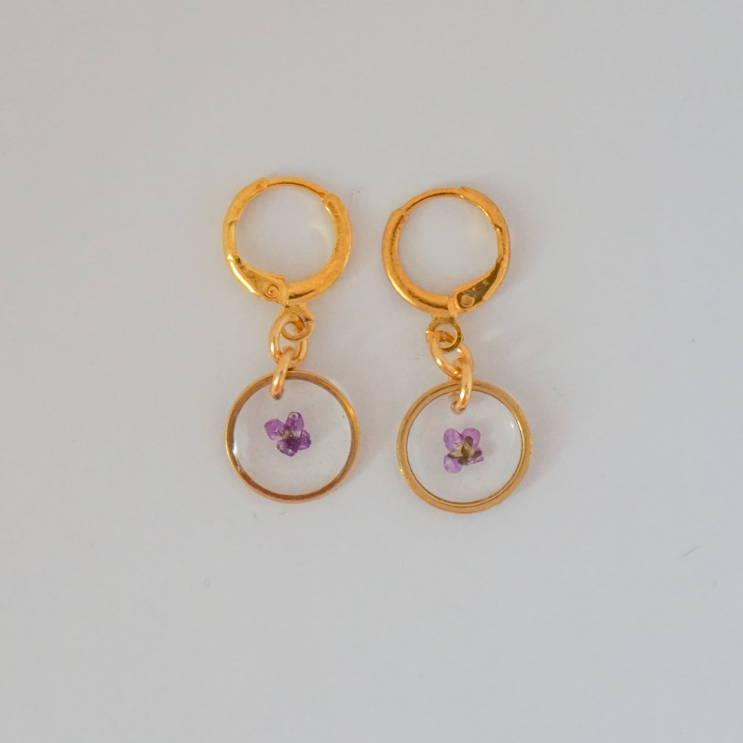 Aretes panalillo lila