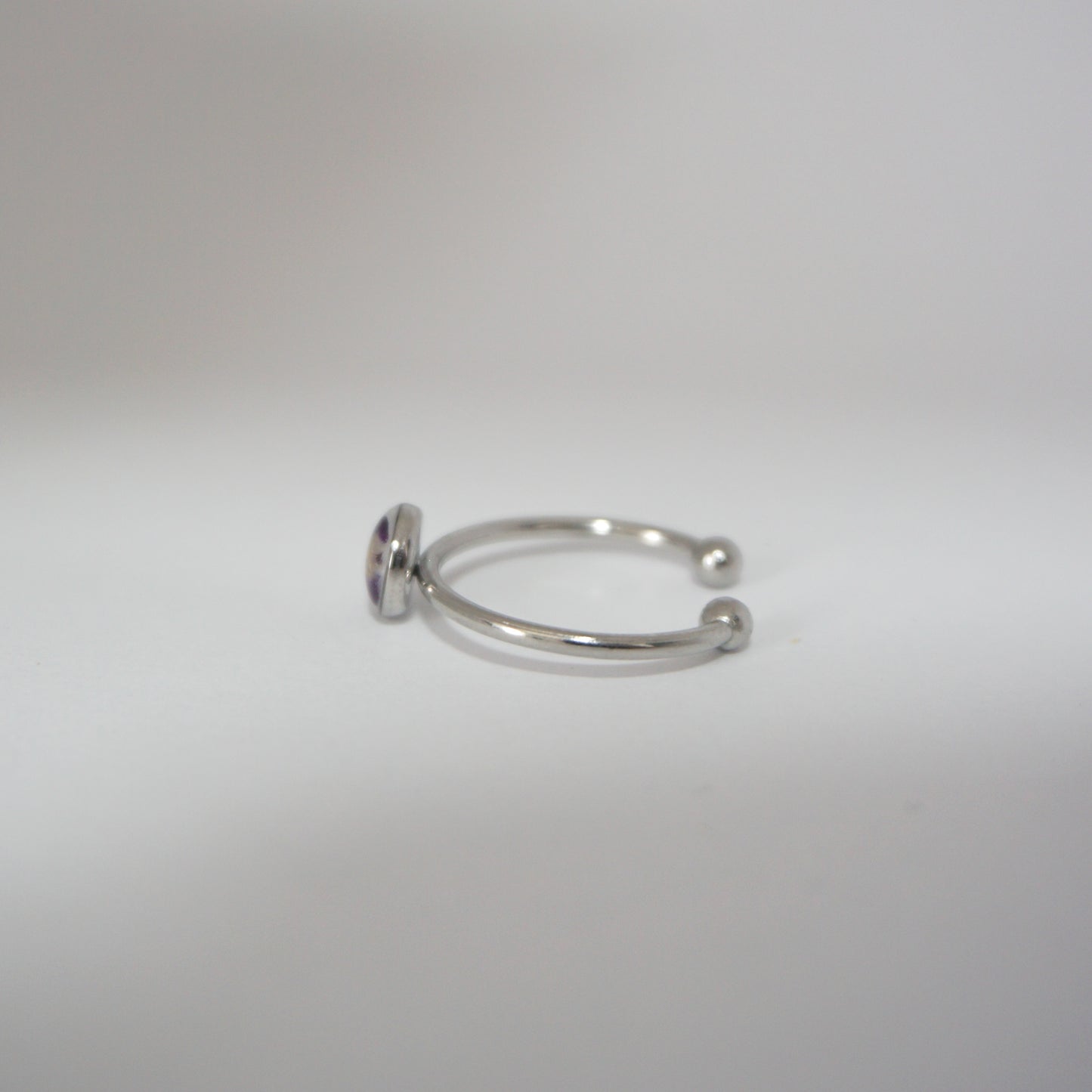 Anillo ajustable encaje fondo negro