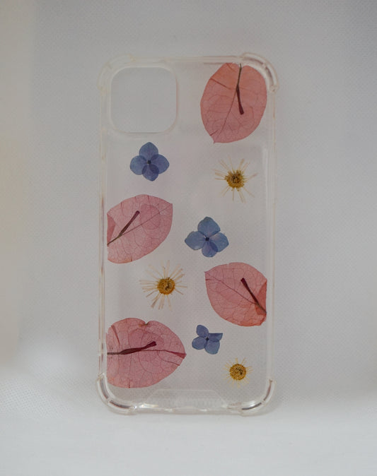 iPhone 15/14 Plus Bugambilias, hortensias y margaritas