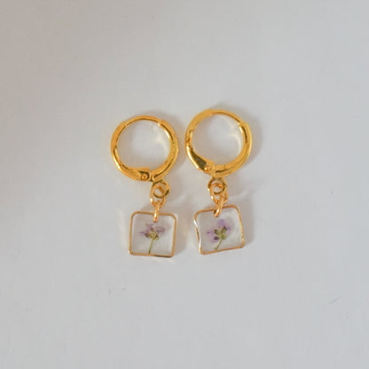 Aretes panalillo lila