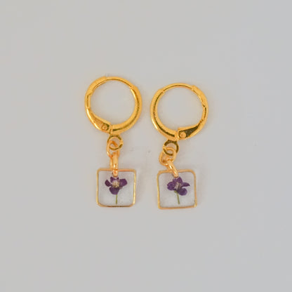 Aretes panalillo morado