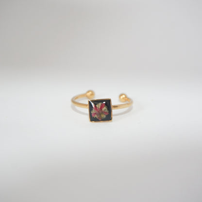 Anillo ajustable bugambilia fondo negro