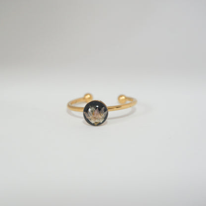 Anillo ajustable allium fondo negro