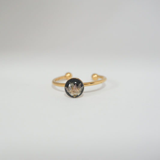 Anillo ajustable allium fondo negro