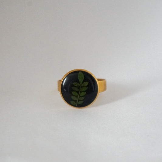 Anillo ajustable jacaranda fondo negro