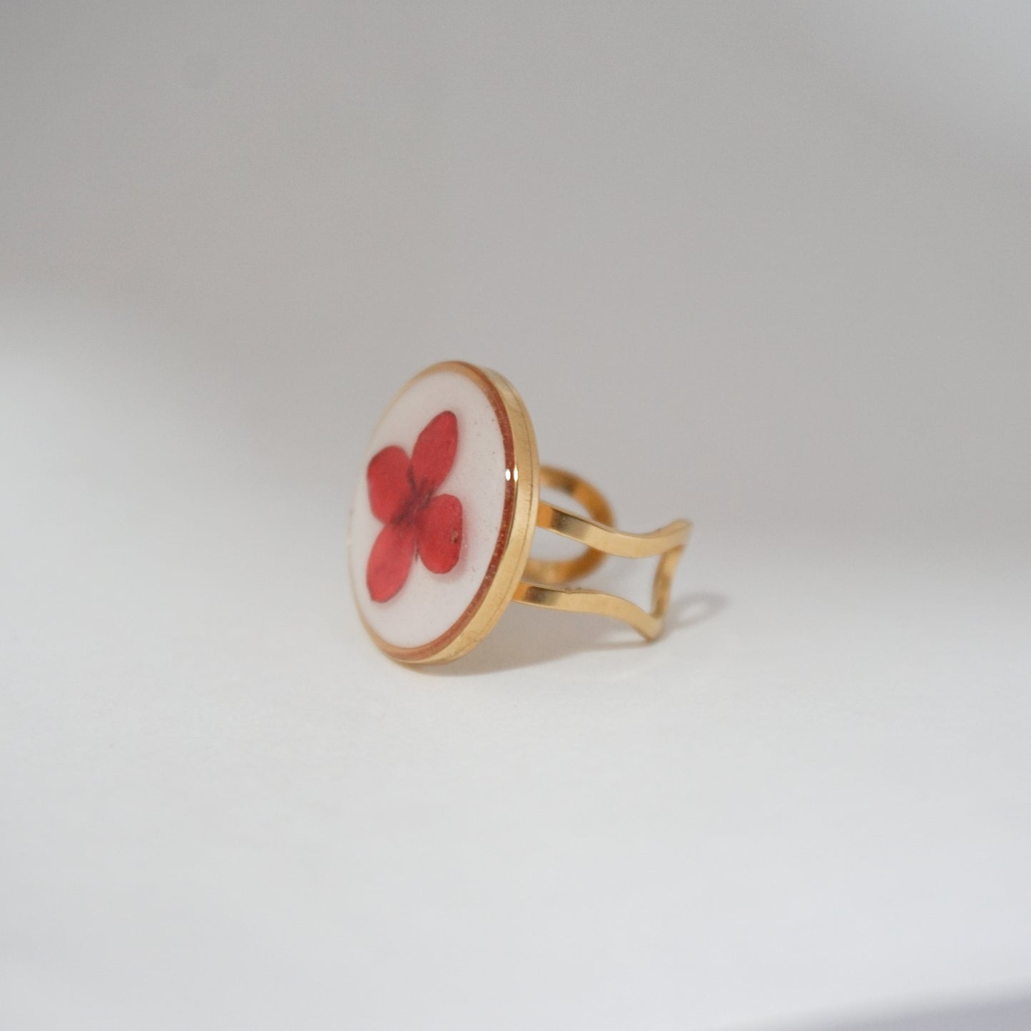 Anillo ajustable ixora fondo blanco