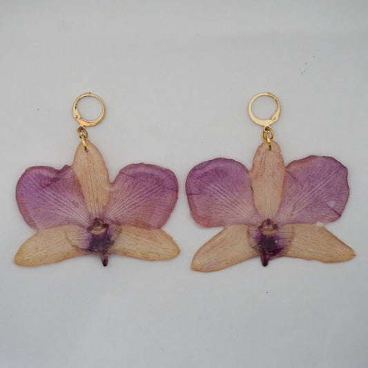 Aretes largos orquídea