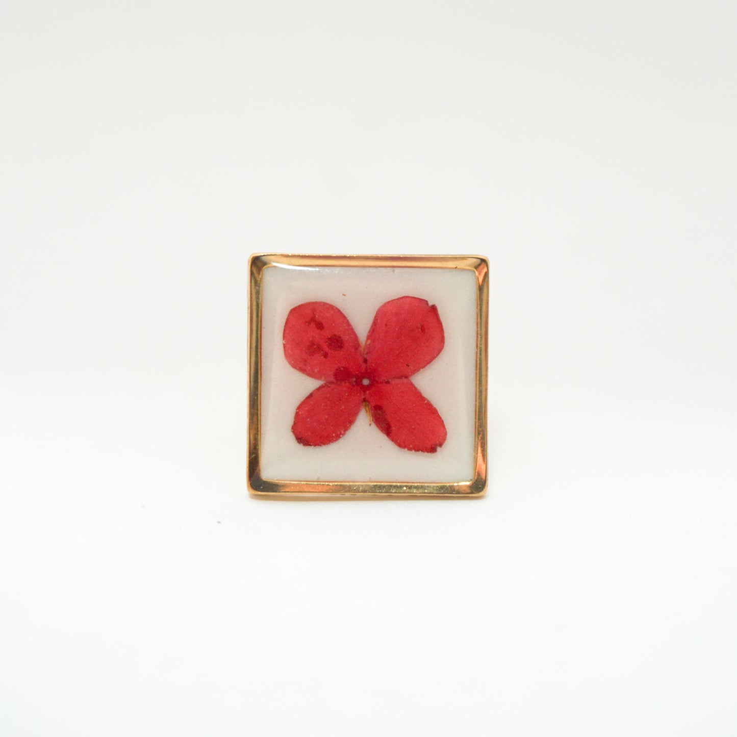 Anillo ajustable fondo blanco ixora