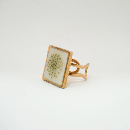 Anillo ajustable encaje fondo blanco encaje