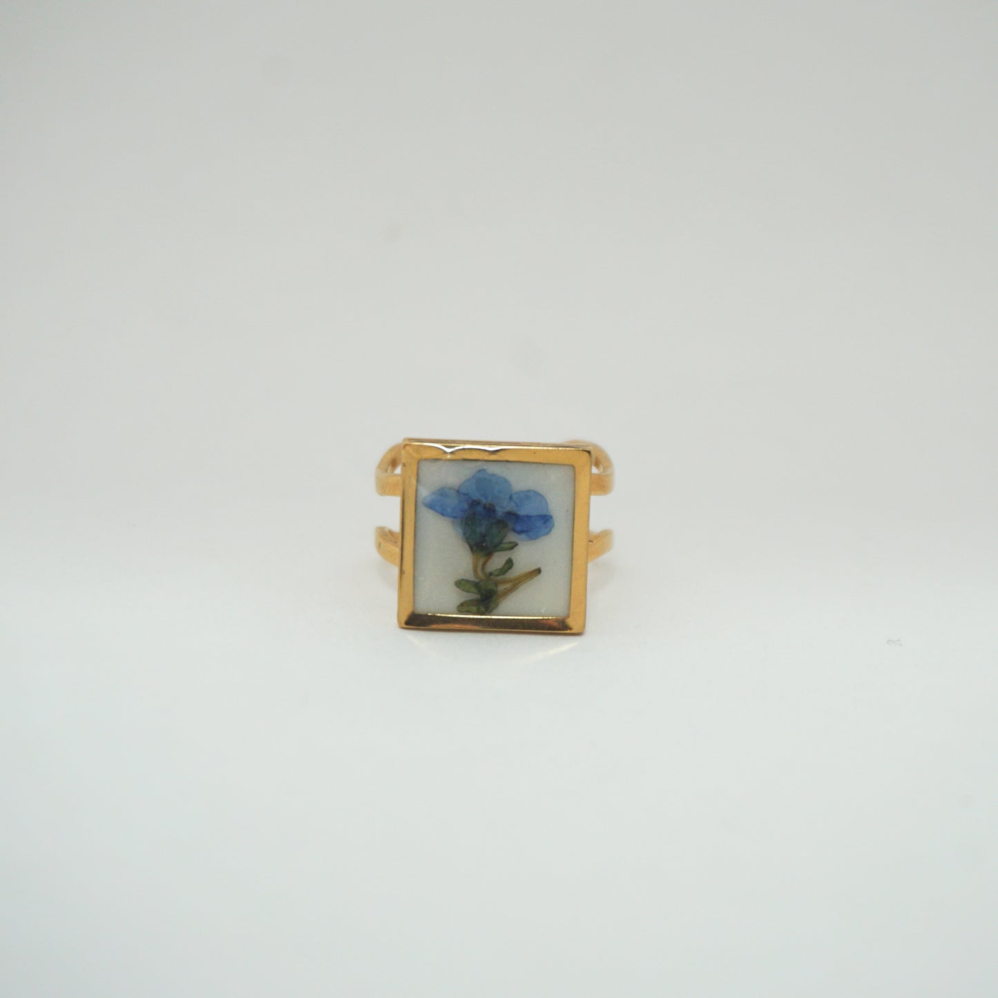 Anillo ajustable Nomeolvides fondo blanco (Copia)
