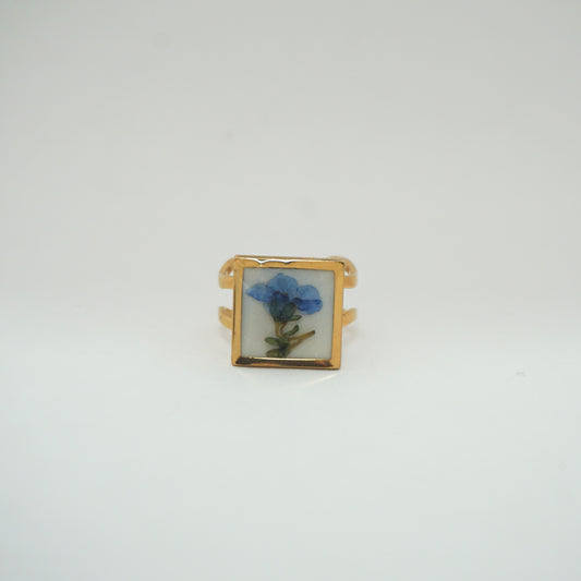 Anillo ajustable Nomeolvides fondo blanco (Copia)