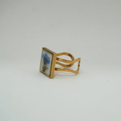 Anillo ajustable Nomeolvides fondo blanco (Copia)