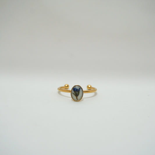 Anillo ajustable nomeolvides fondo blanco