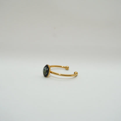 Anillo ajustable nomeolvides fondo negro