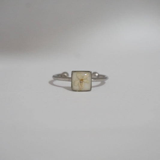 Anillo ajustable flor silvestre fondo blanco