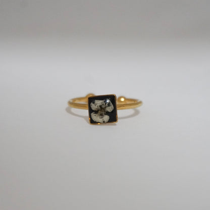 Anillo ajustable panalillo blanco fondo negro