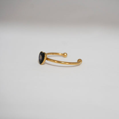 Anillo ajustable panalillo morado fondo negro
